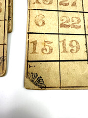 Vintage Qty 33 BINGO Hand Made Custom Cardboard Heavy Stock Cards UNIQUE!
