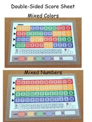 5 Qwixx Mixx Score Sheets, Dry Erase Reusable Double Sided-Mixed Color & Numbers