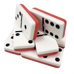 Domino Double Six 6 Red-White Two Tone Jumbo Pro Size Spinners – Wood Box