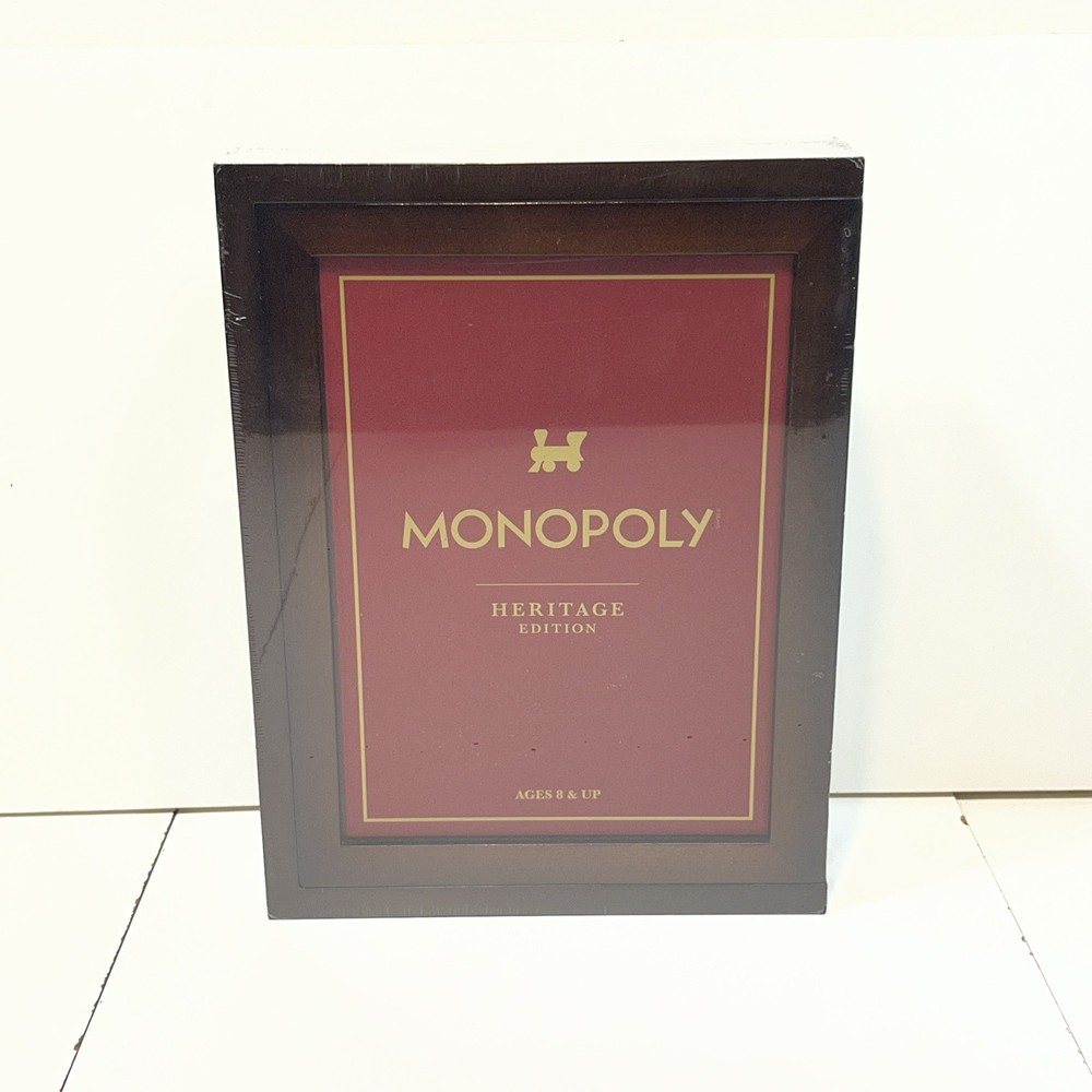 WS Game Company Monopoly Heritage Edition Wood Bookshelf Game Walnut Box