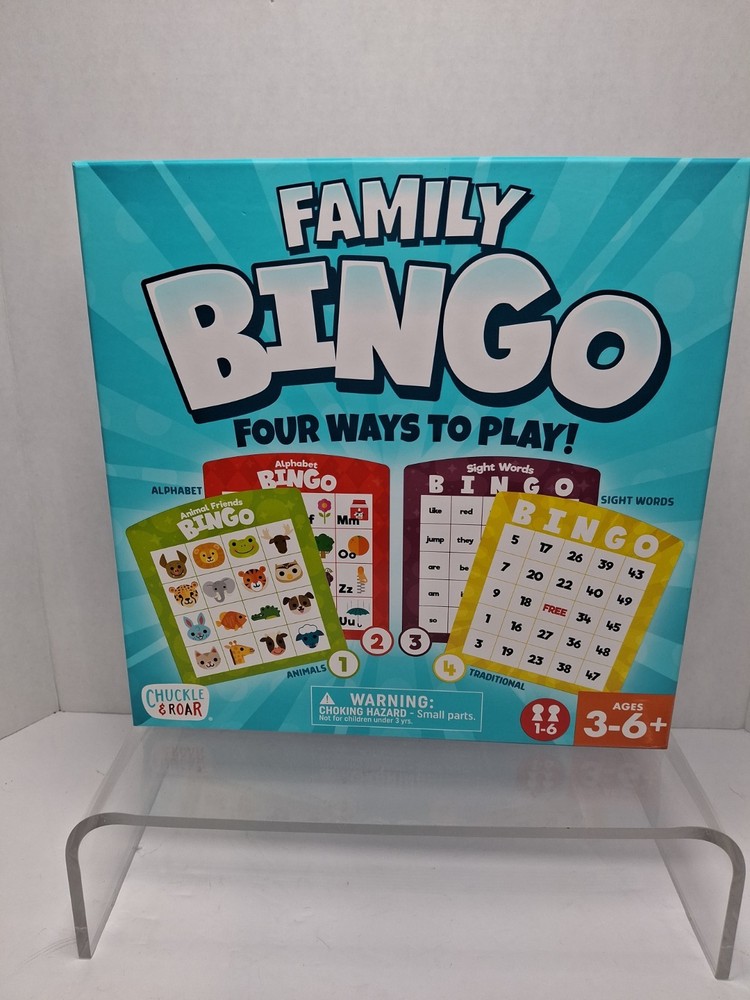 Chuckle & Roar Family Bingo Four Ways to Play Kids Learning Game Ages 3-6+ NEW