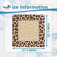 Leopard Print Mahjong Mat for Table 31.5 X 31.5 In, Trendy Brown and Beige Anima