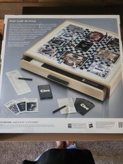 Large 20″ X 20″ Clue Board Game Luxe Edition Solid Maple Wood Cabinet – New