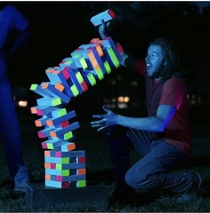 Giant Glowing Tumbling Tower Game Wooden Blocks Outdior Fun