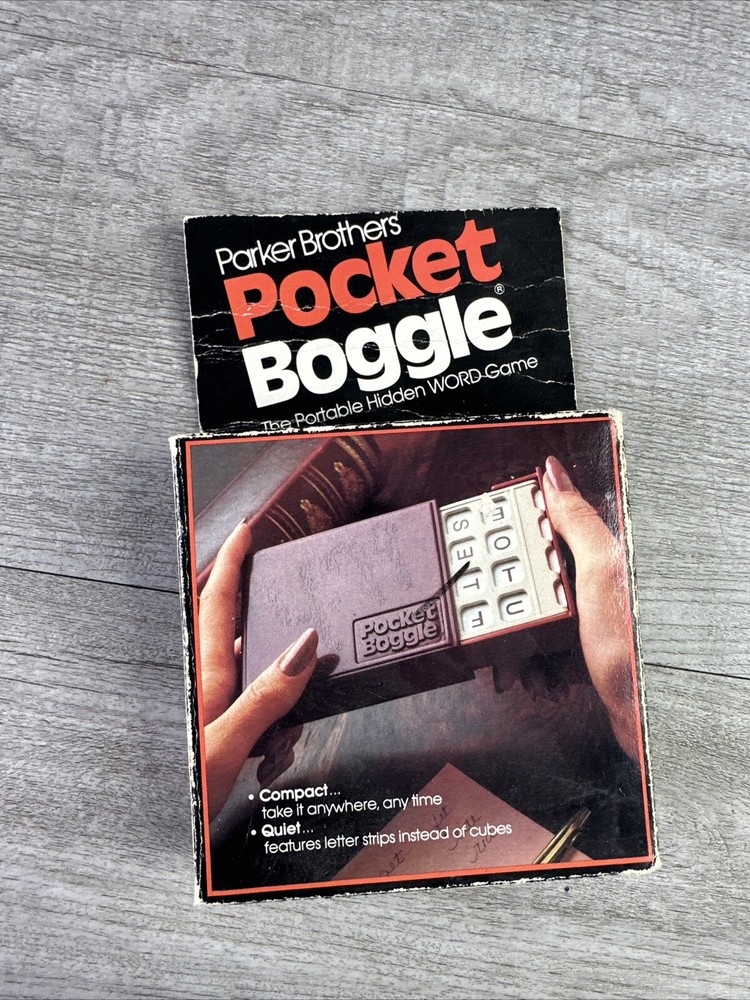 Vintage Pocket Boggle Parker Brothers 1980 Travel Game Compact Word Game