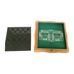 6 Game Combination Set Black Glass Board With Nice Solid Wood Holding Box 14×14