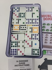 Cardinal Double 12 Color Dot Dominoes Set Mexican Train Family Game Complete