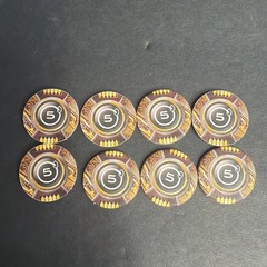 8 FIVE CREDIT TOKENS COINS Netrunner LCG 2012 Core Set Replacement Parts Pieces