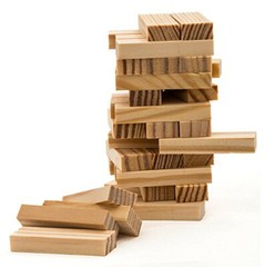 Real Wood Mini Tumble Tower Classic Game, Travel Size 4 Inch by JARU. Assortmen