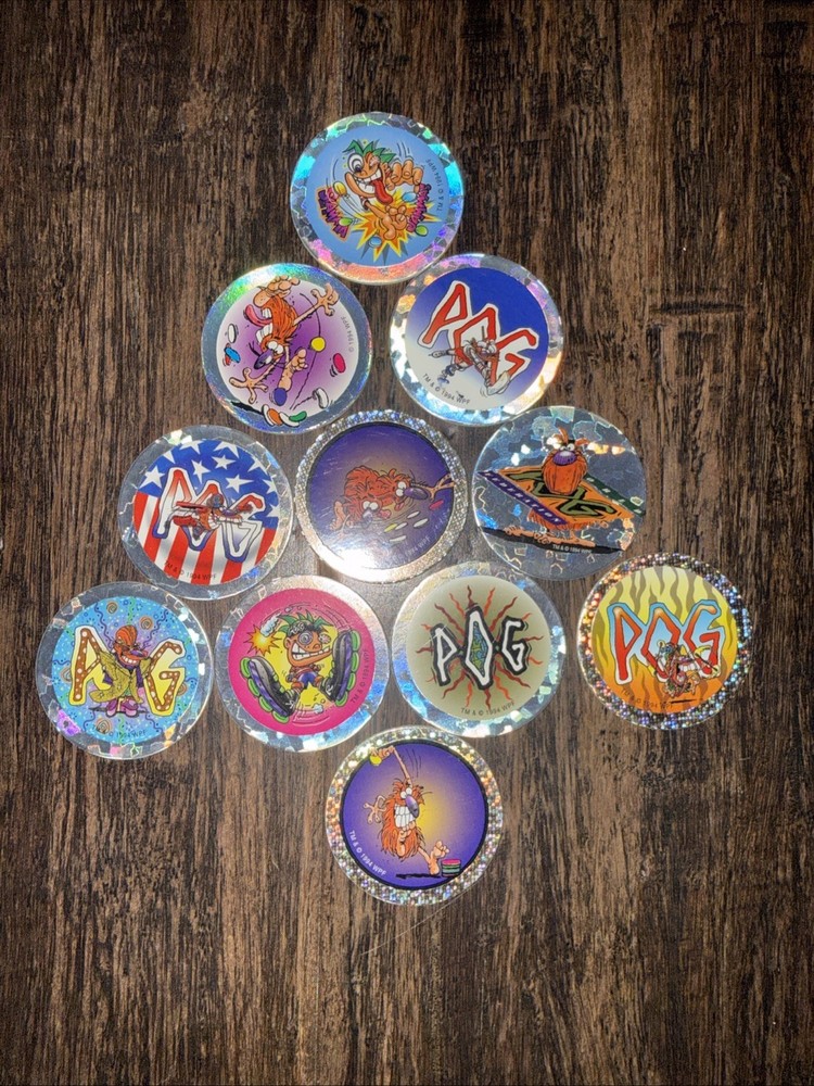10 Holographic Pogs From Early 90s