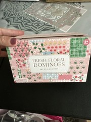 *NEW* Fresh Floral Wood Floral Domino Set Of 20 NIB
