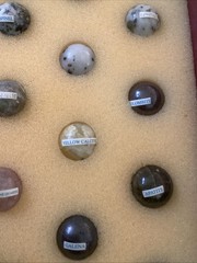 Authentic Models Semi-Precious Solitaire Game 36 Handmade Marbles In Box