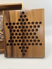 Chinese Checkers Wood Travel Pier One New 5.5” X 6.5”