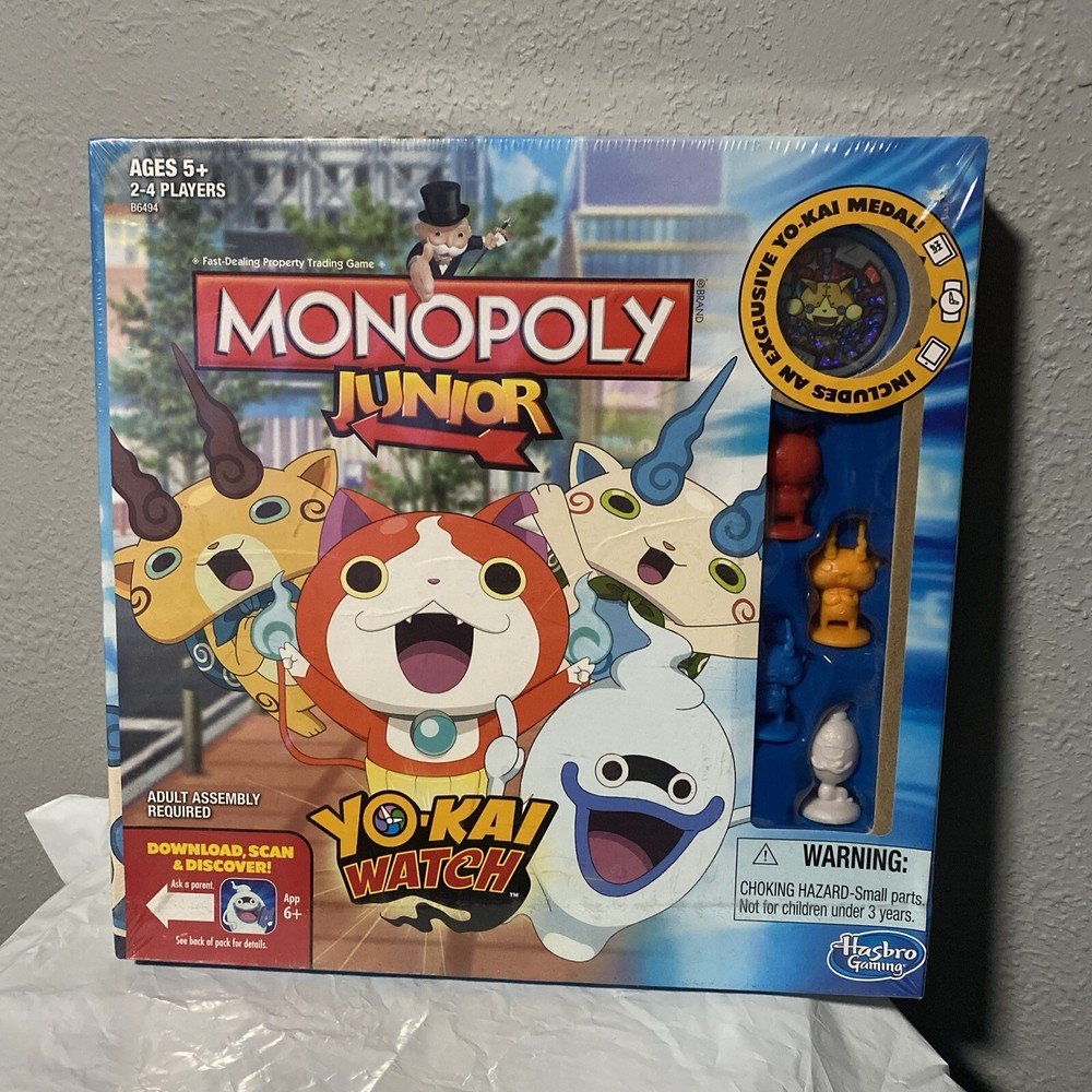 Monopoly Junior Yo-Kai Watch Edition Board Game w/Exclusive Yokai Medal Sealed
