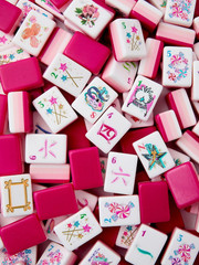 160Pcs 4-Layer Acrylic Candy & Ice Cream Engraved American Mahjong Set fast ship