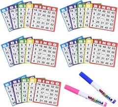 Bingo Paper Game Cards – 1 Card – 100 Books of 5 Sheets