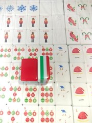 Terrific Tidings Christmas Inspired 4-Layer Red Back American Mahjong Tiles