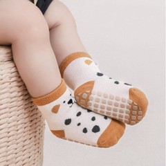 5 Pairs Baby Little Kids AntiSlip Socks Cotton Non Skid Ankle Socks Animals