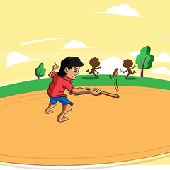 Traditional Outdoor Game of India Wooden Stick For Kids & Adults 2 Teams 8 Years