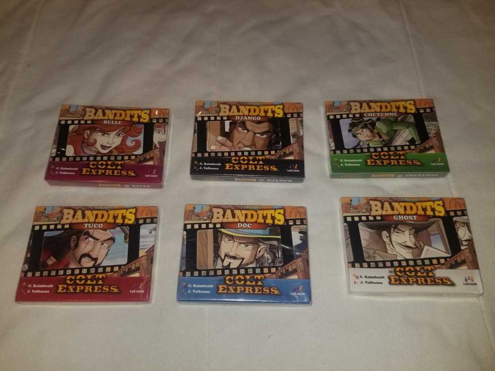 Colt Express Bandits 6 Expansions Doc Tuco Django Ghost Belle board game Cheyan