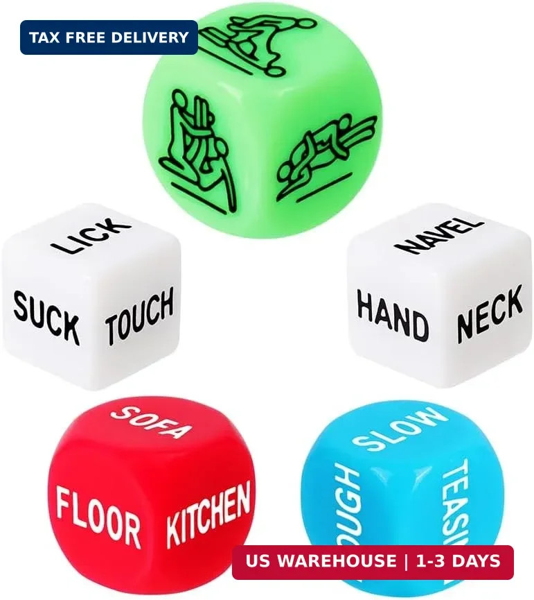 Romantic Naughty Dice Set for Adults Games, Date Night Dice Couples Gift, Fun Ni