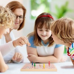 Classic 2-in-1 Wooden Snakes and Ladders & Ludo Game for Family Fun – 11.3 in