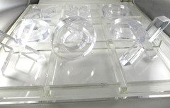 tic tac toe acrylic large 14″ x 14″coffee table set decorative, games, props