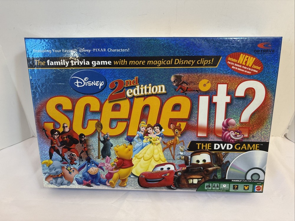 Disney Scene it? 2nd Edition DVD Game 100% COMPLETE! EUC Metal Tokens 2007