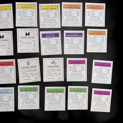 1961 Monopoly Game Replacement Cards Property Title Deeds Railroad Utilities VTG