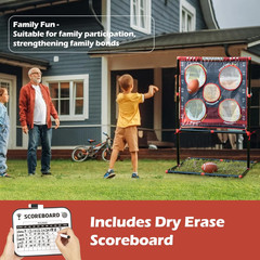 2-In-1 Football & Baseball Toss Game for Kids Ages 3-8 – Outdoor Garden Toy