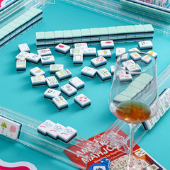 160 Acrylic 4 Layer Engraved American Mahjong Tiles Set with Carrying Bag and Ac