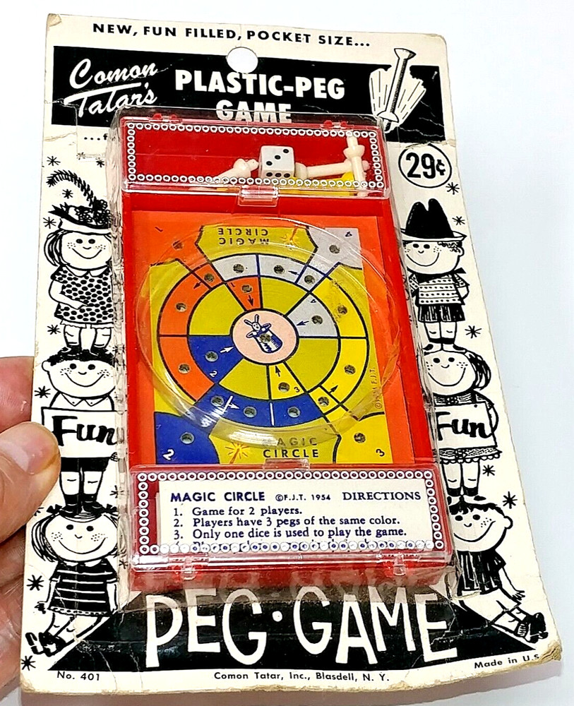 Comon Tatar Rare 1950sMagic Circle Plastic-Peg Pocket Game No 401 Original Card