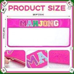 1 PCS Mahjong Bag – Empty Mahjong Tiles Bag Only with Zippered & Letters, Cas…