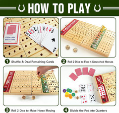 21 inches Horse Race Board Game Foldable Large Horse Racing Game for Adults with