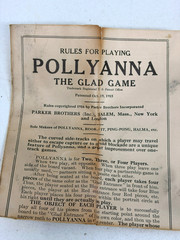 VTG 1916 Parker Brothers Pollyanna The Glad Game Replacement Pieces Rules Lot