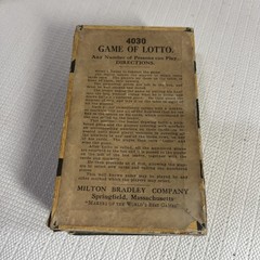 Antique Lotto Game Cardboard Box Wooden Numbers Very Unique Bingo