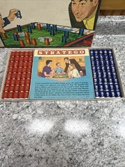Vintage Stratego Board Game Milton Bradley 4916 Complete Red Blue Pieces