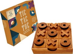Wooden Tic Tac Toe Game Coffee Table Top XO Blocks Family Living Room Games