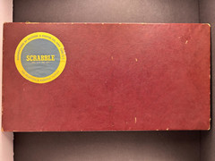 Vintage 1953 Scrabble Board Game Selchow & Righter Red Box Wood Tiles USA Made