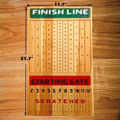 Elegant Pine Wood Horse Racing Game, Metal Miniatures, Family Board Game