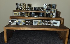 Domino’s handmade resin art 28 pc, gold, silver stars, black and white