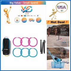 Helitoss Packable Outdoor Ring Toss Game 2-4 Players Compact Portable