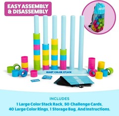 Giant Color Stack Challenge by Relatable – Strategy Stacking Game with 50 Puzzle