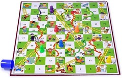 Traditional Snakes & Ladders Game – Foldable Board for 2-6 Players, Ages 3+
