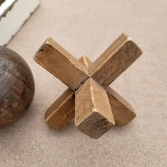 Vtg Pier 1 Imports Wooden Tic Tac Toe Table Game Heritage French Cottage