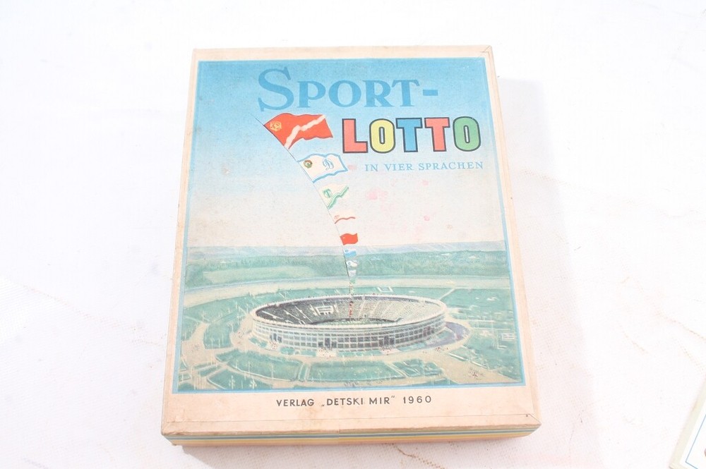 old sports lottery game laying cards old vintage toy collectors in 4 languages