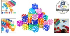 40 Pieces 16mm Dice Set 8 Colors 6 Sided Bulk Dice Board Games