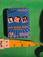 Left Center Right Dice Game Blue LCR Tin Box Family Strategy Easy NEW AND SEALED