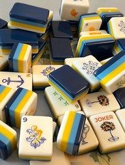 Atelier Amalfi Themed 4-Layer Blue Back American Mahjong Set