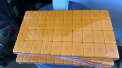 Premium American Mahjong Set 160pcs – Champagne Orange TILES + MAT